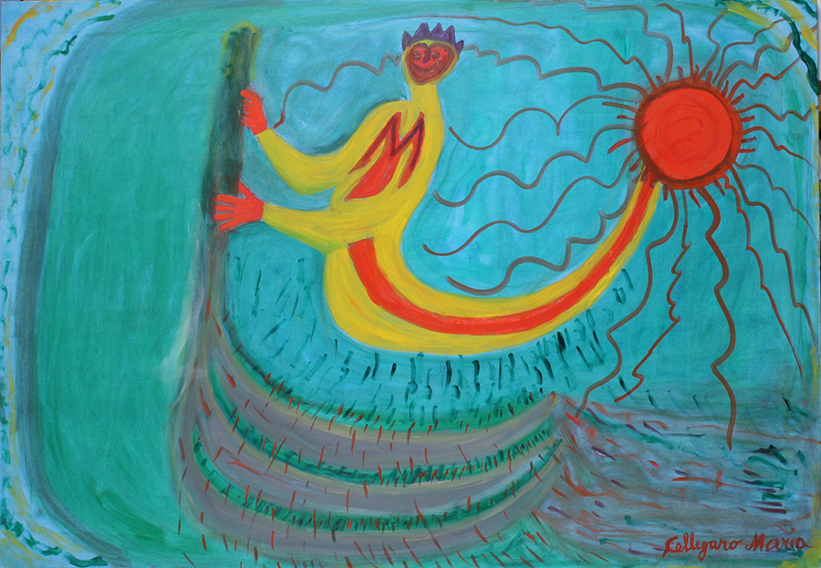 Maria Callegaro, La morte che viene dal sole, 2005, olio su tela, 70x100 cm