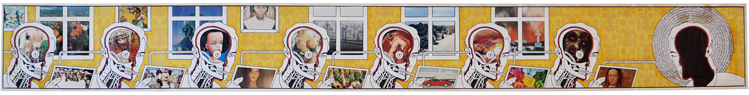 Mauro Gottardo, The imp of the imperverse, 2003, tecnica mista su carta, 30x255,5 cm