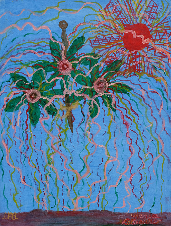 Maria Callegaro, Le lampade di Mosè, 2003, olio su tela, 80x60 cm