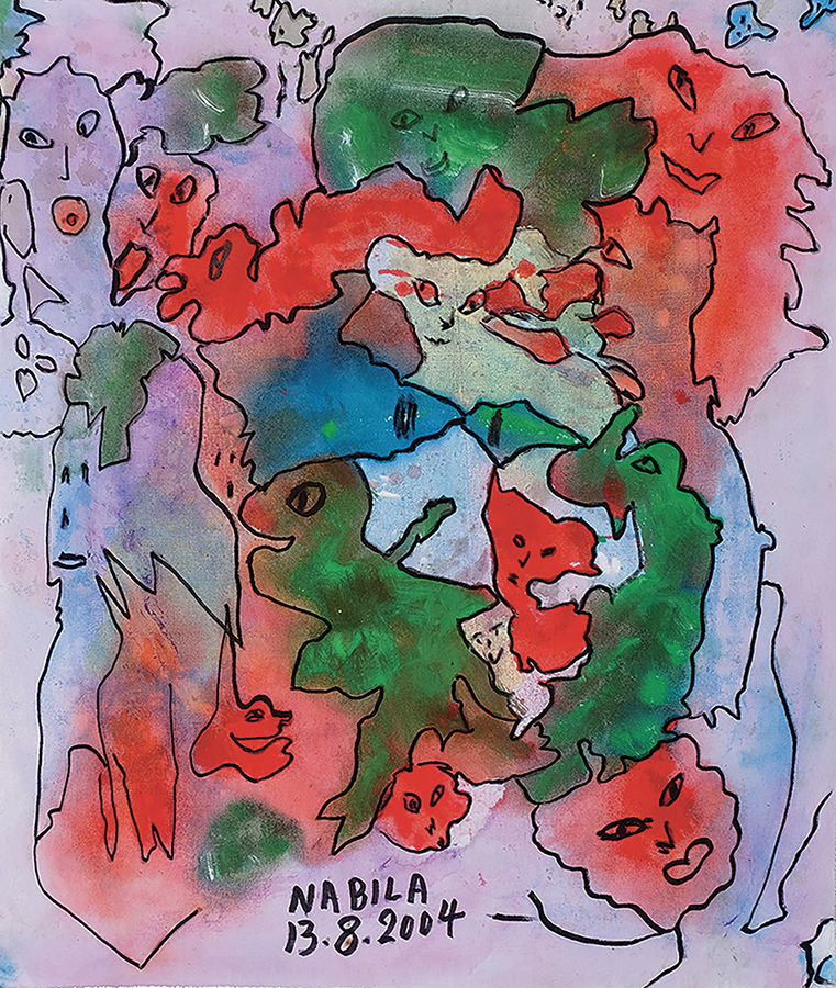 Nabila, Senza titolo, 2004, acrilico su tela, 59x50 cm