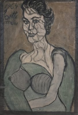 Pietro Ghizzardi, Senza titolo (r), 1964, tecnica mista su cartone, 78x53 cm