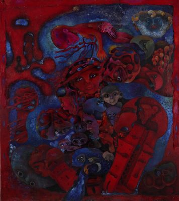 Marie-Claire Guyot, Senza titolo, 1980, acrilico su legno, 122x137 cm