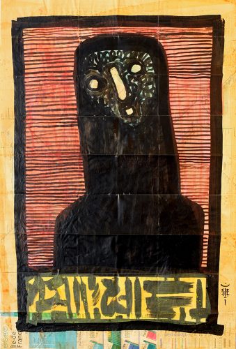 Davide Cicolani, Senza titolo, 2001, 83x55 cm, tecnica mista su carta riciclata