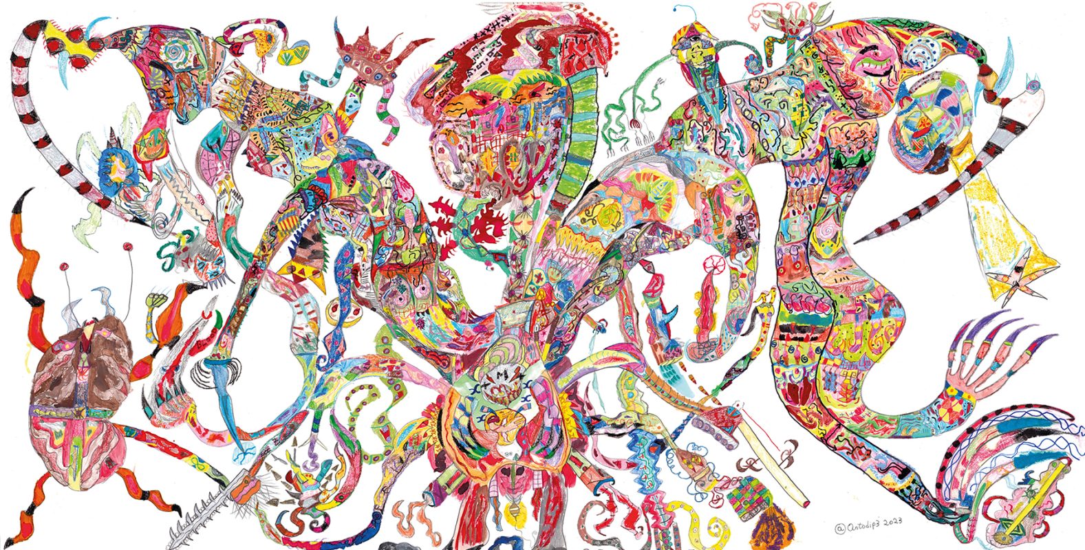 Gerdisoro, 2023, 62x122 cm, tecnica mista su carta