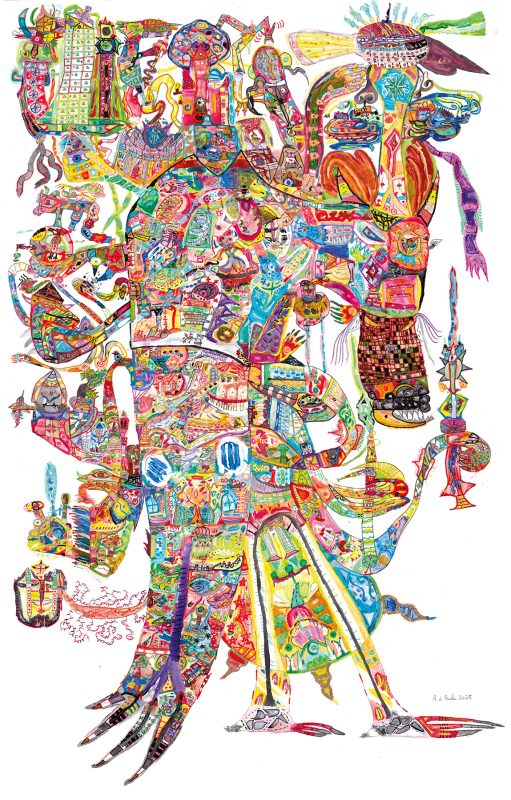 Lord Pim, 2025, 140x90 cm, tecnica mista su carta